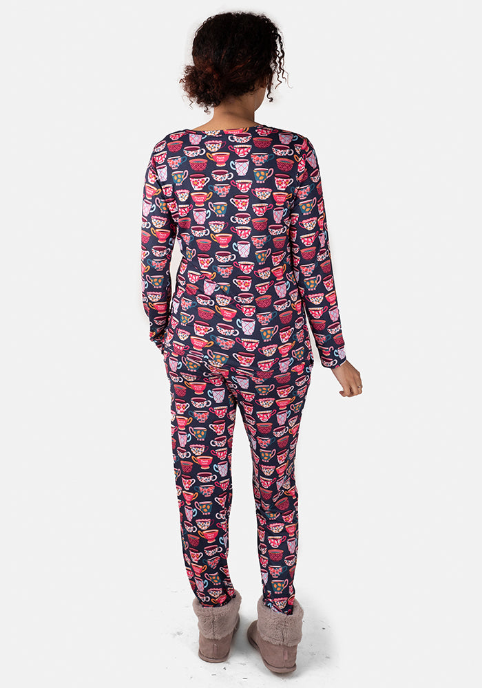 Saffron Tea Cup Print Pyjama Set
