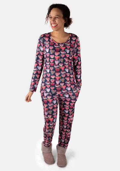 Saffron Tea Cup Print Pyjama Set