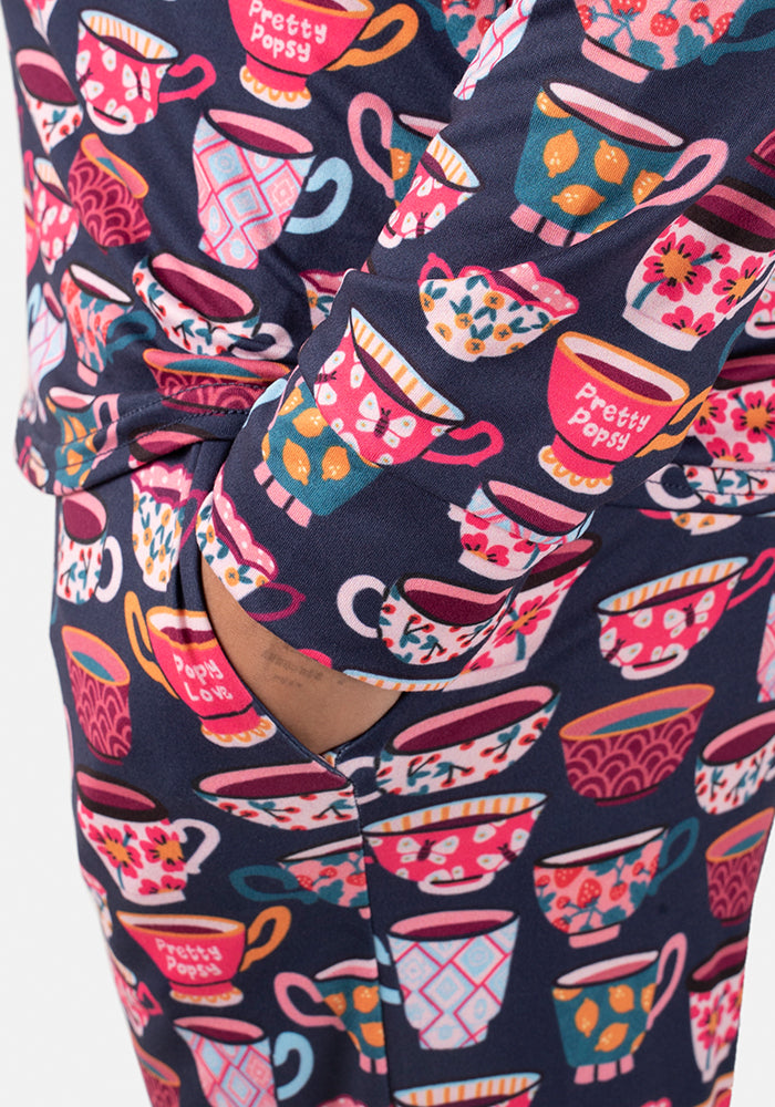 Saffron Tea Cup Print Pyjama Set