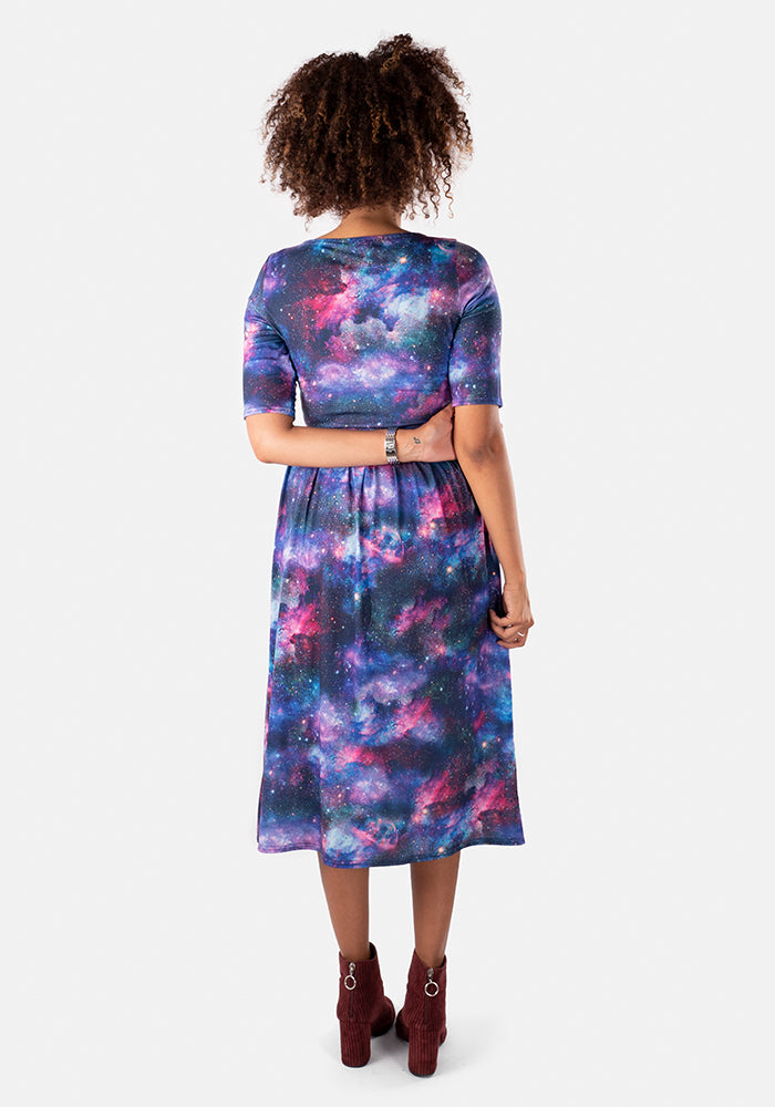 Themis Galaxy Print Midi Dress