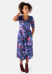 Themis Galaxy Print Midi Dress