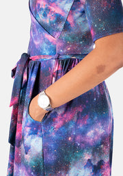 Themis Galaxy Print Midi Dress