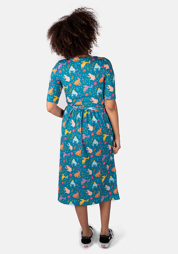 Tiana Frog Princess Print Midi Dress