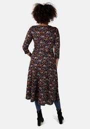 Tiggy Elephant Garden Print Midi Dress