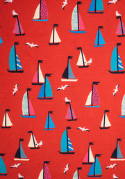 Toyah Red Boat Print Dress