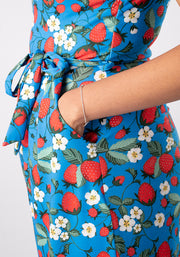 Trinity Trailing Strawberry Print Culotte Jumpsuit