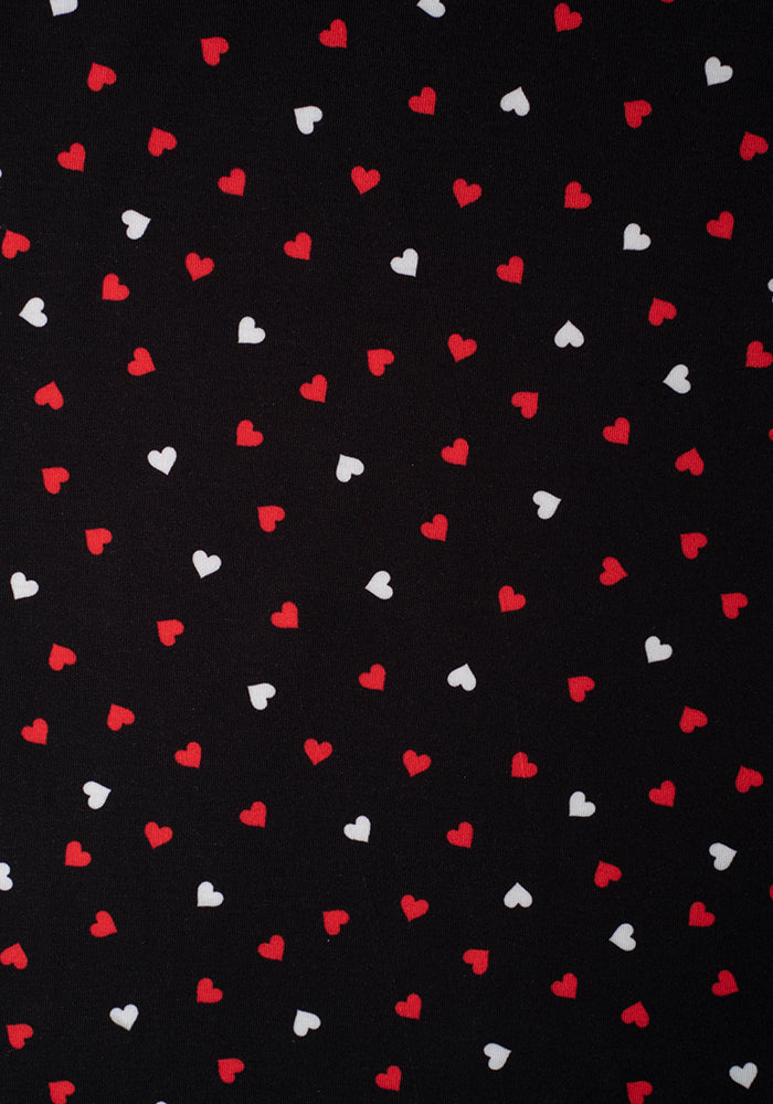 Tyas Mini Heart Print Midi Dress