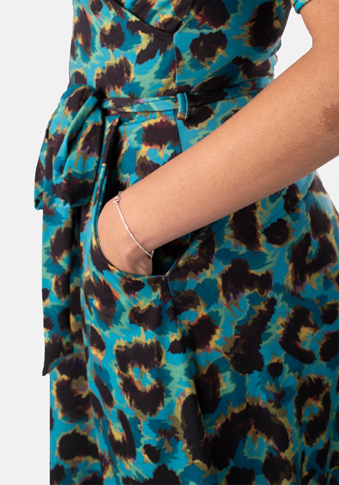 Valencia Blurred Leopard Print Dress