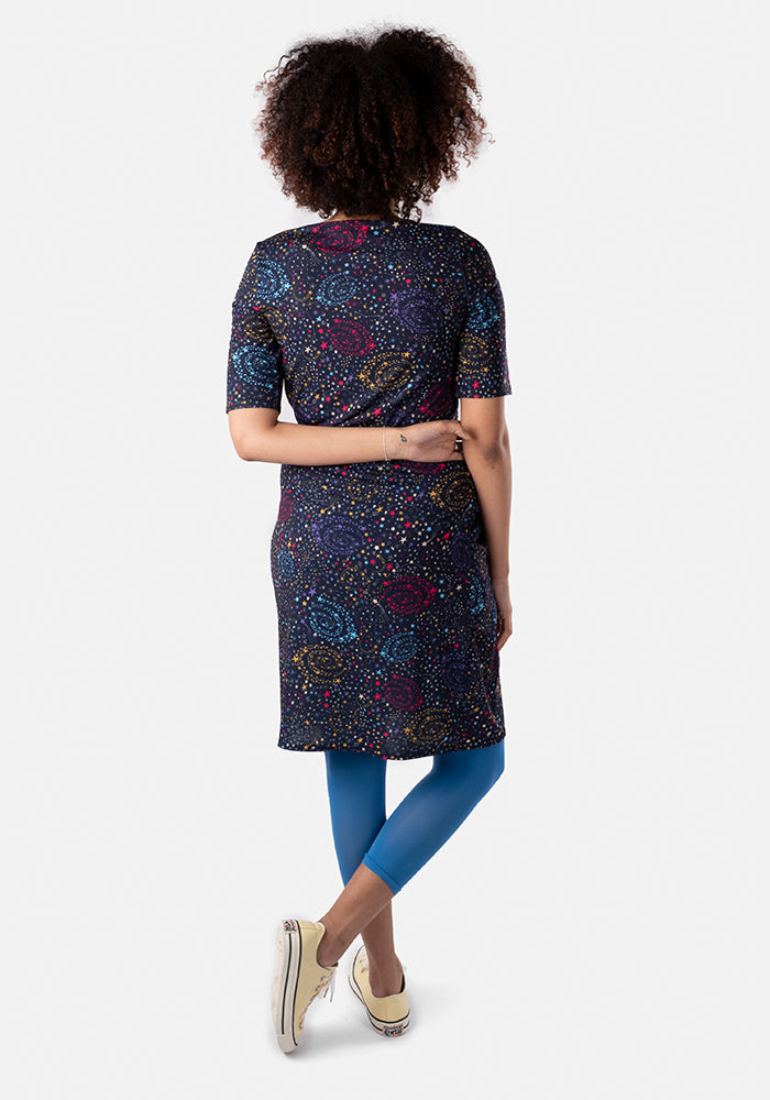 Virgo Star Galaxy Print Dress