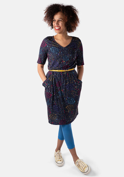 Virgo Star Galaxy Print Dress