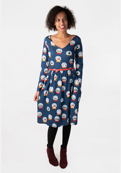 Winter Snow Globe Print Dress