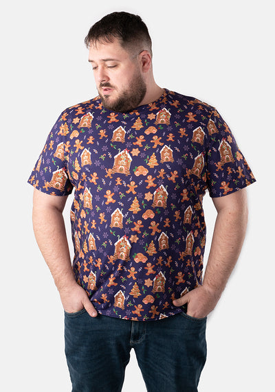 Yule Gingerbread Print Unisex Adults T-Shirt