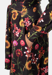 Yvette Winter Sunflower Print Midi Dress