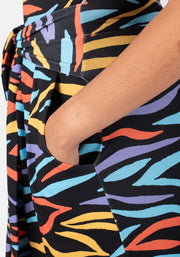 Zadie Bright Tiger Stripe Print Dress