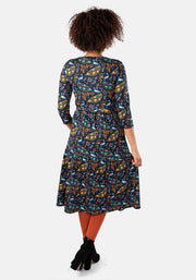 Zeru Peacock Paisley Print Midi Dress