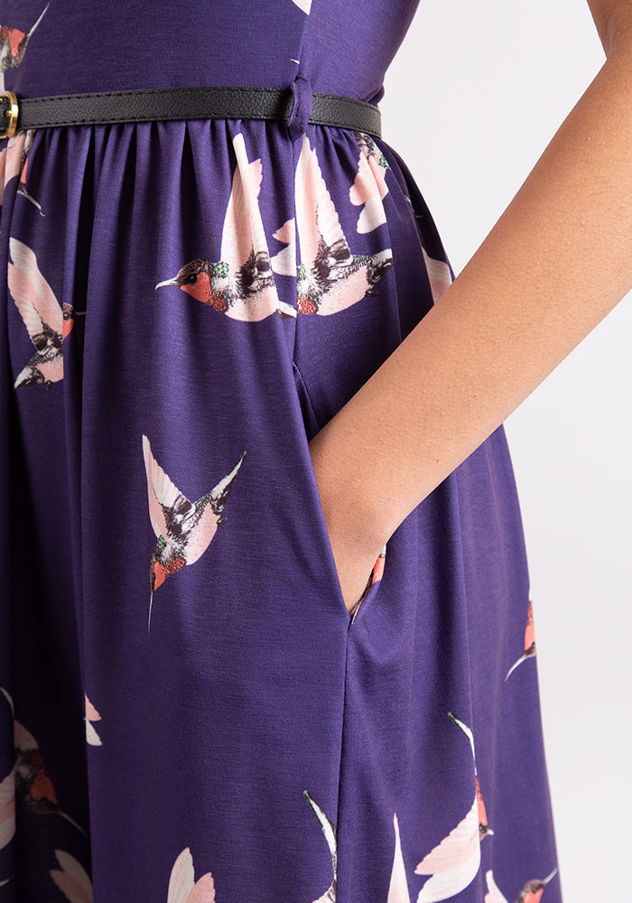 Carrie Hummingbird Print Dress