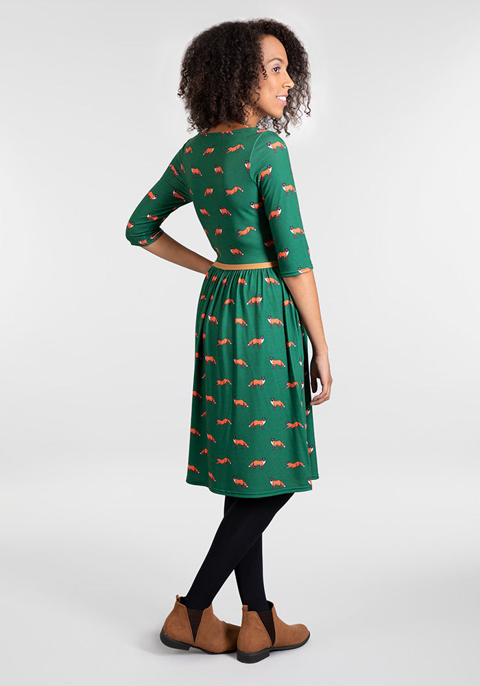 Freya Green Fox Print Dress