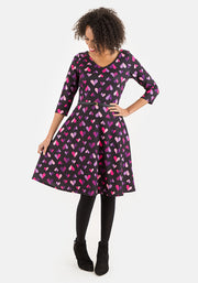 Nicole Heart Print Dress