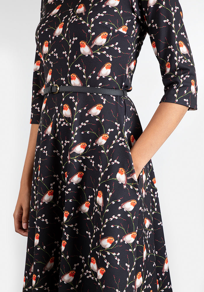 Third angle of Robin Print Dress