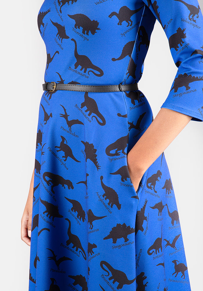 Demi Navy Dinosaur Print Dress