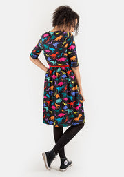 Cora Multicoloured Dinosaur Print Dress