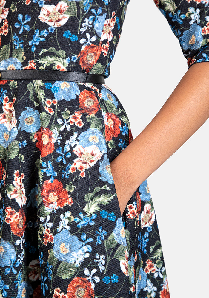 Rosie Antique Floral Print Dress