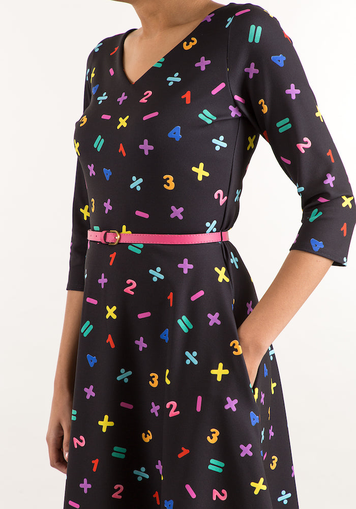 Joanne Maths Print Dress