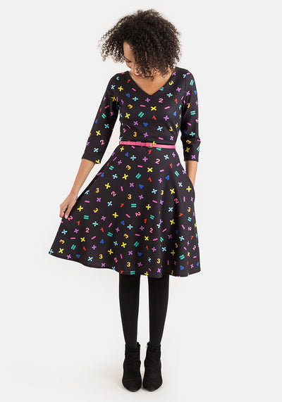 Joanne Maths Print Dress