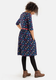 Fran Navy Dog Print Dress