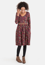 Holly Mistletoe & Nut Print Dress