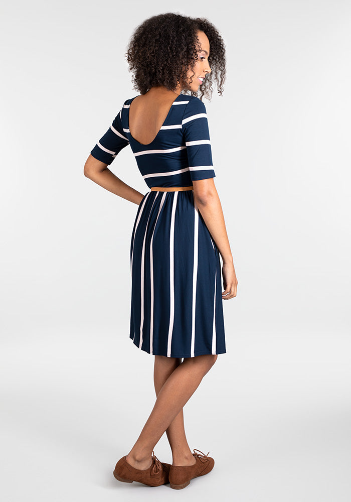 Bonita Navy Stripe Reversible Dress