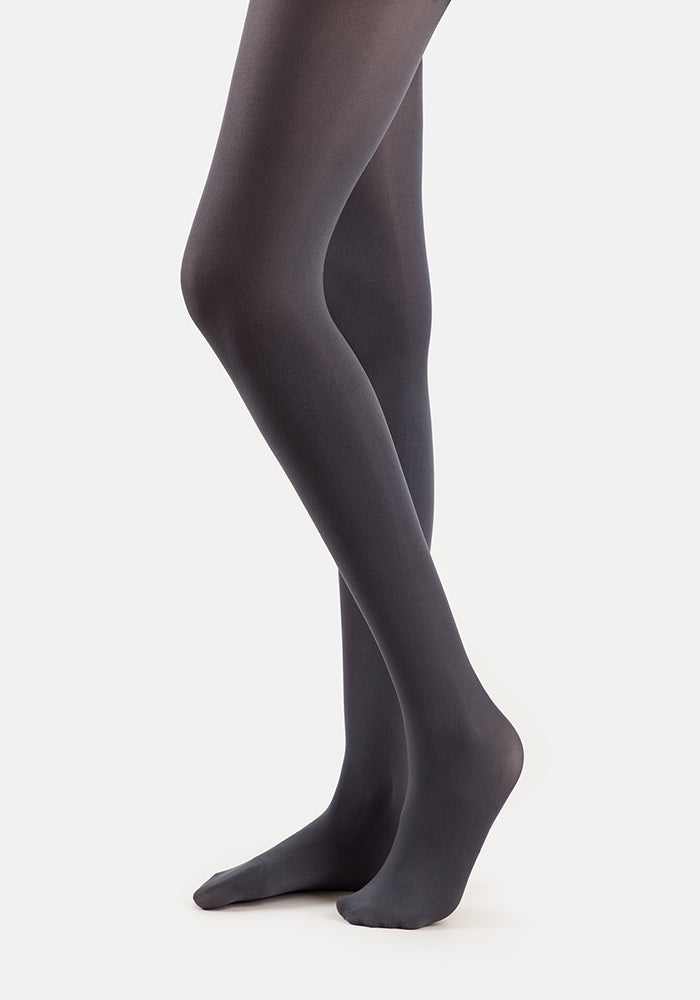 Front view of 50 Denier Premium Tights (Slate), enjoy everyday comfort with our classic Slate 50 denier tights.