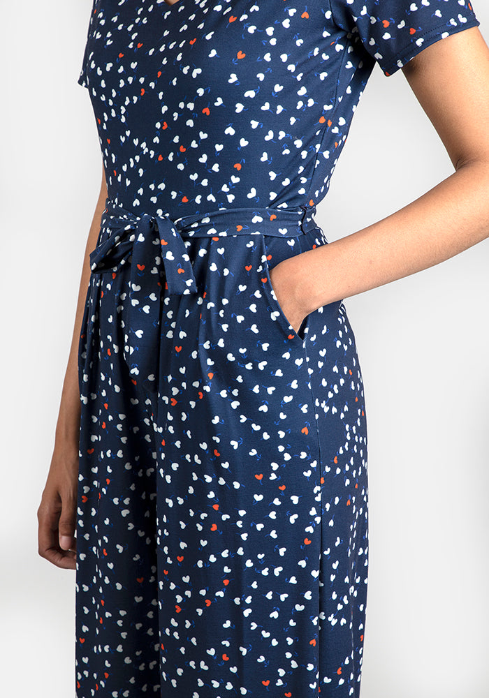 Jamie Ditsy Heart Culotte Jumpsuit